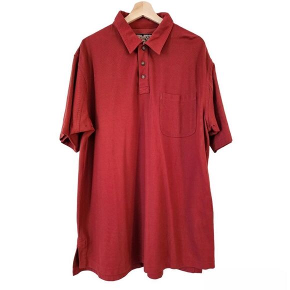 2/$20 Duluth Trading Co Men's Polo Shirt Burnt Orange Color Sz Large - Picture 1 of 11
